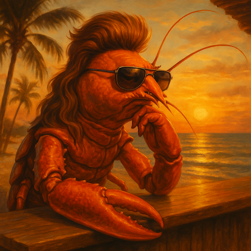 Beach Bar Golden Hour - Philosophical contemplation at sunset