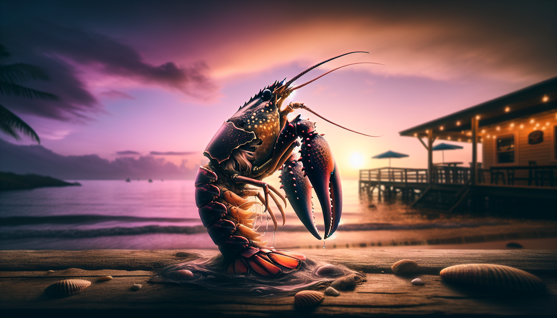 Lobster molting at twilight