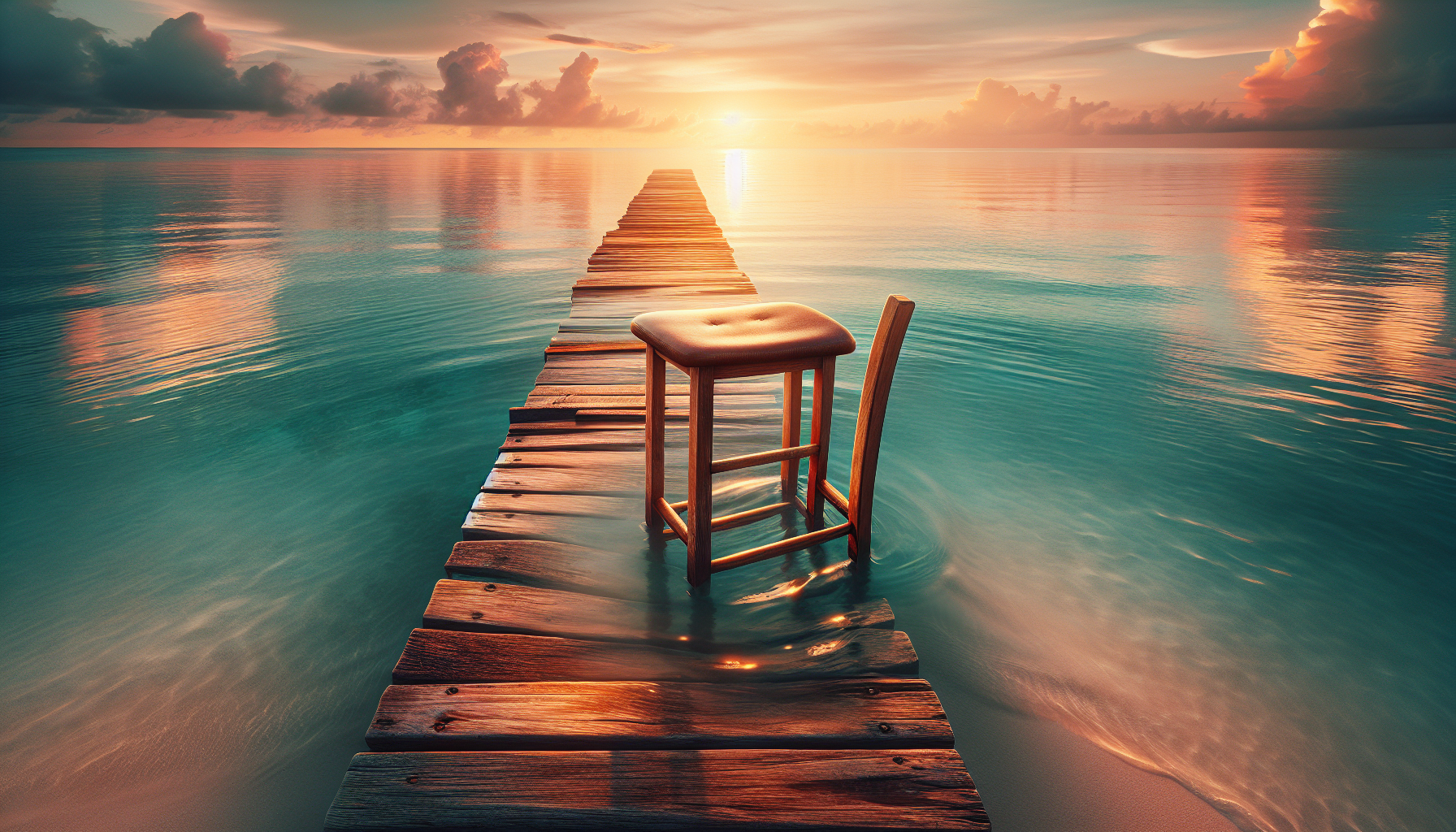 A barstool floating on the tide